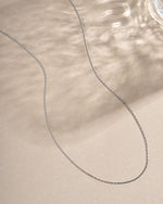 Sterling silver thin chain necklace from Sami Jewels featuring a delicate, minimalist design for everyday wear.