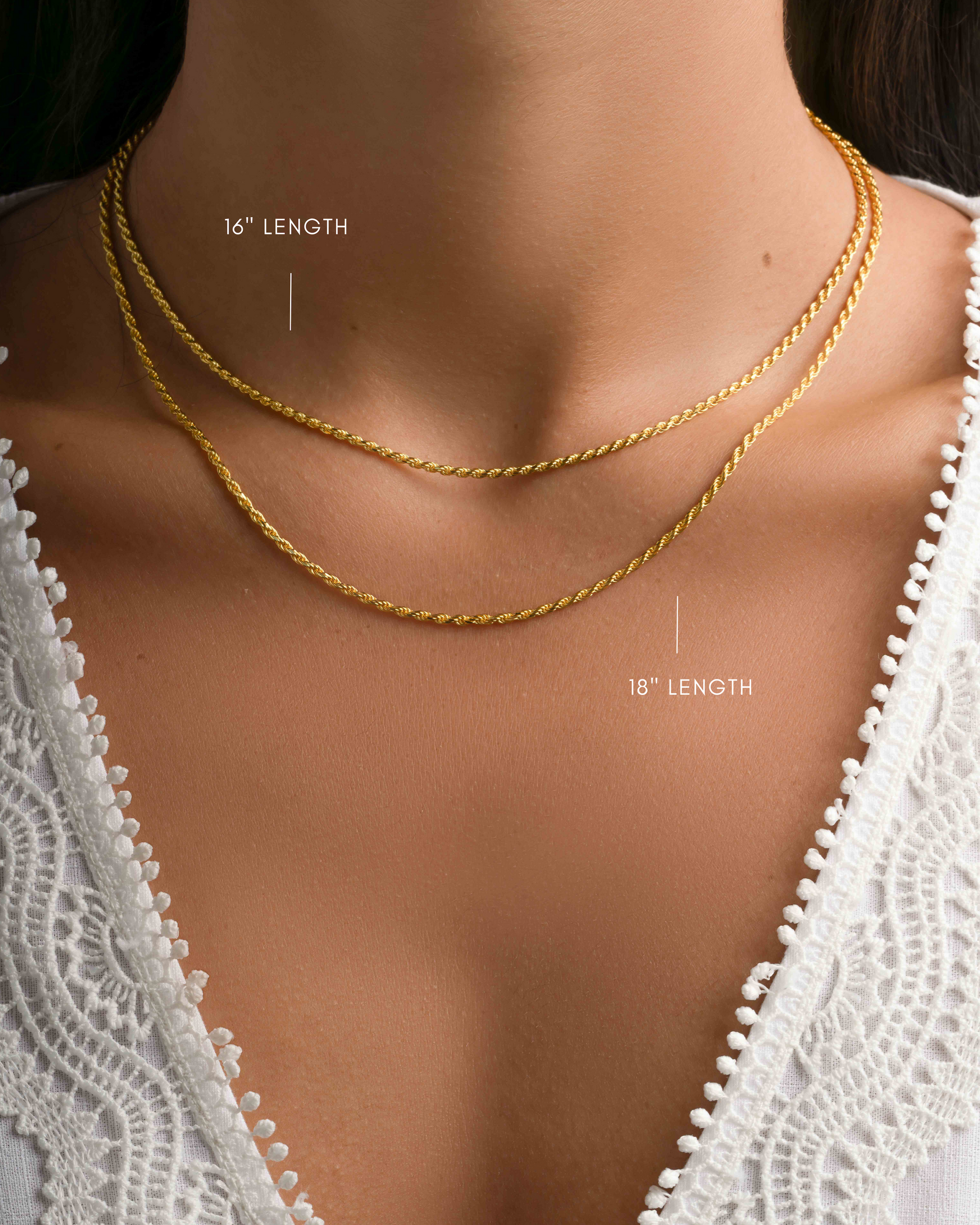 Gold thin rope necklace in various lengths, featuring a delicate chain design by Samijewels-527.