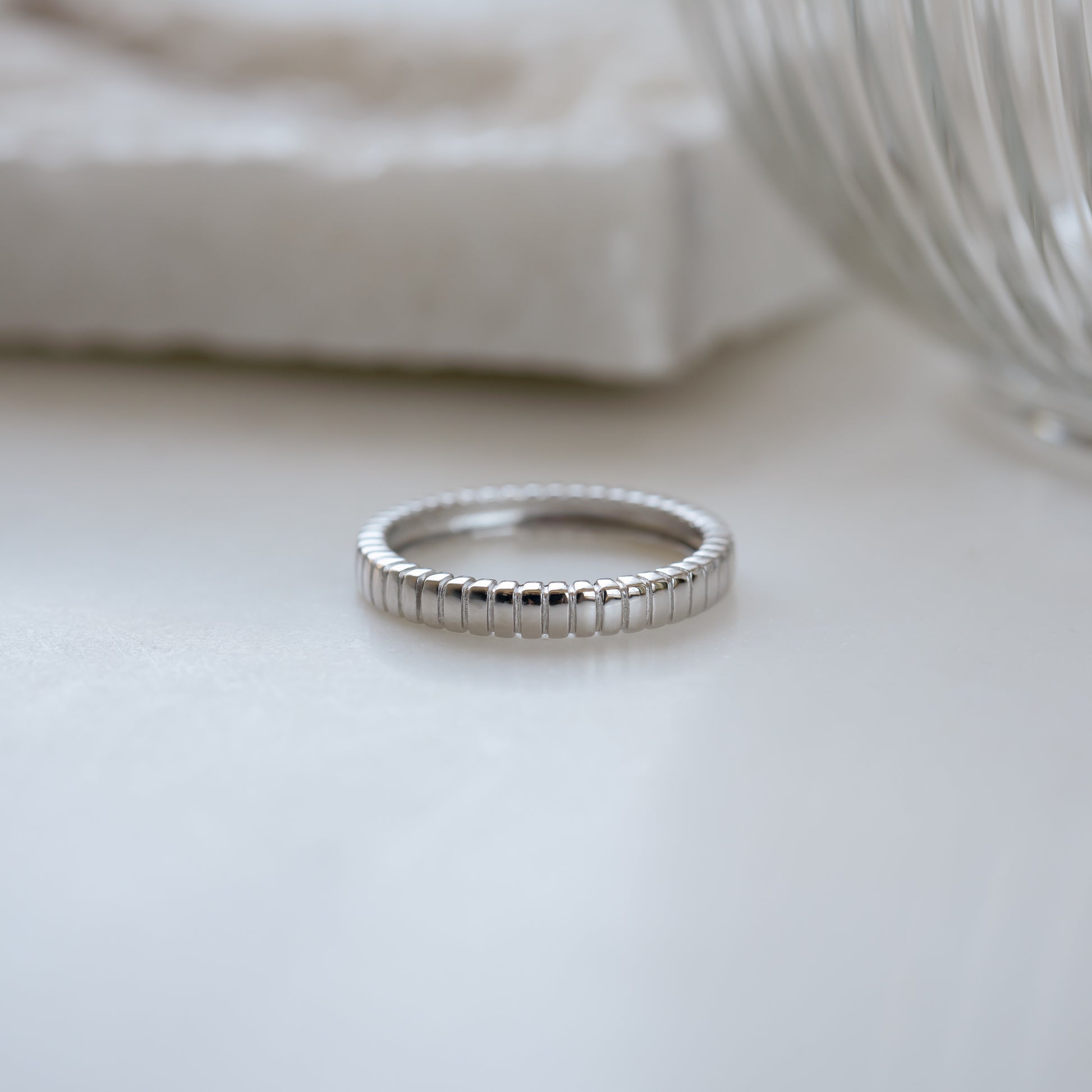 sterling silver fluted ring