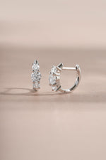 sterling silver three stone huggie earring