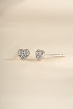 Sterling silver Tiny Heart CZ Stud Earrings by Sami Jewels featuring sparkling cubic zirconia heart-shaped design.