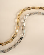 Gold and silver Tiny Link Paperclip Bracelet by Sami Jewels featuring sleek, minimalist paperclip chain design for everyday wear.