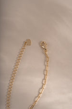 Gold Tiny Link Paperclip Necklace from Sami Jewels featuring a lobster clasp closure and sleek, modern design.