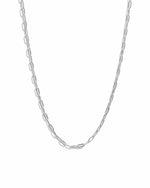 Sterling silver Tiny Link Paperclip Necklace by Sami Jewels featuring a sleek, modern paperclip chain design.