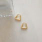 14k gold chunky triangle hoop earrings