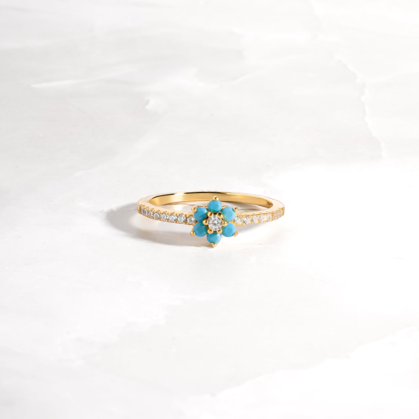 Turquoise flower ring