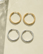 Sami Jewels SS Twisted Hoops earrings in gold, silver, and stainless steel with a twisted design, waterproof and stylish.
