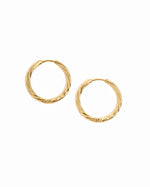 Gold stainless steel SS Twisted Hoops earrings by Sami Jewels, showcasing their twisted design and waterproof finish.