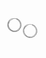 Silver stainless steel SS twisted hoop earrings by Sami Jewels, showcasing sleek, water-resistant hoop design.
