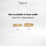 Visual of two gold bands showing different widths side by side.