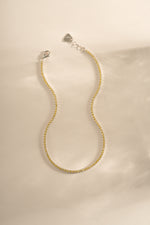 Yellow diamond tennis anklet by Sami Jewels featuring sterling silver design and sparkling yellow diamonds.