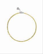 Yellow diamond tennis anklet by Sami Jewels featuring sterling silver design on a white background.