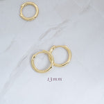 13mm dainty simple gold hoop earrings