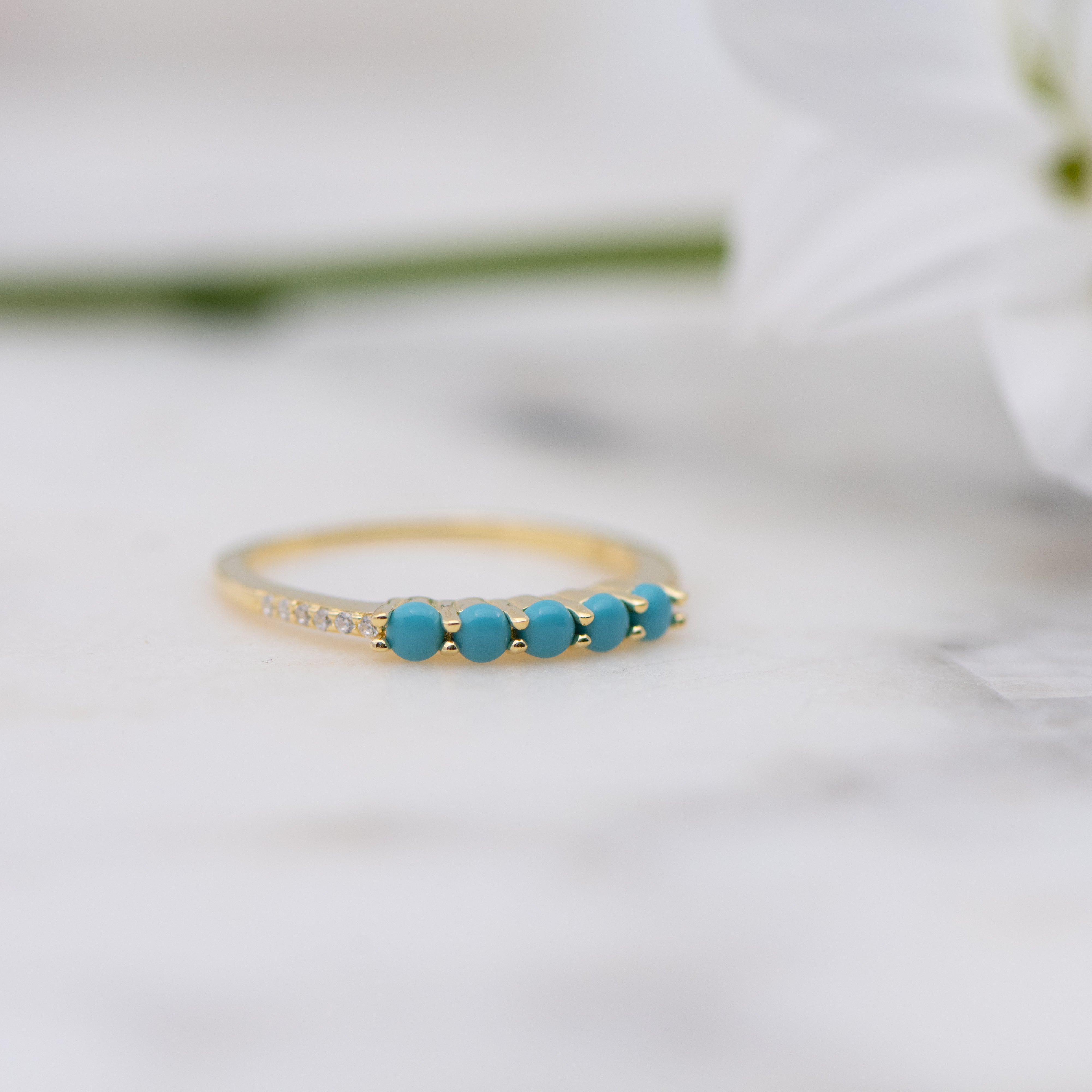 Orders dainty turquoise ring