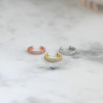 image of rose gold ear cuff, gold ear cuff, and silver ear cuff