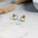 10mm diamond stud earrings sunburst design