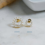 15mm and 10mm sunburst stud earrings