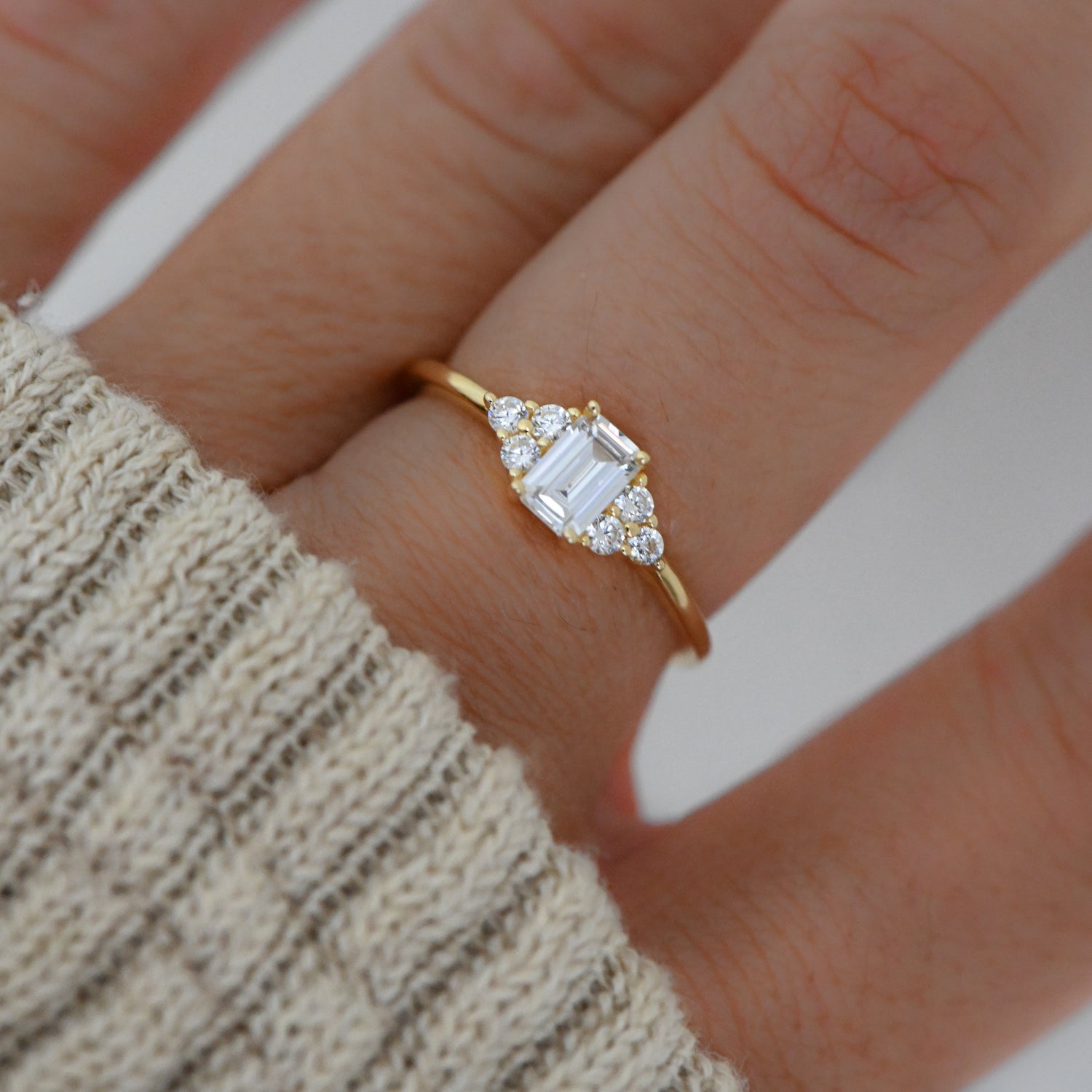 Emerald Cut Stacking Ring