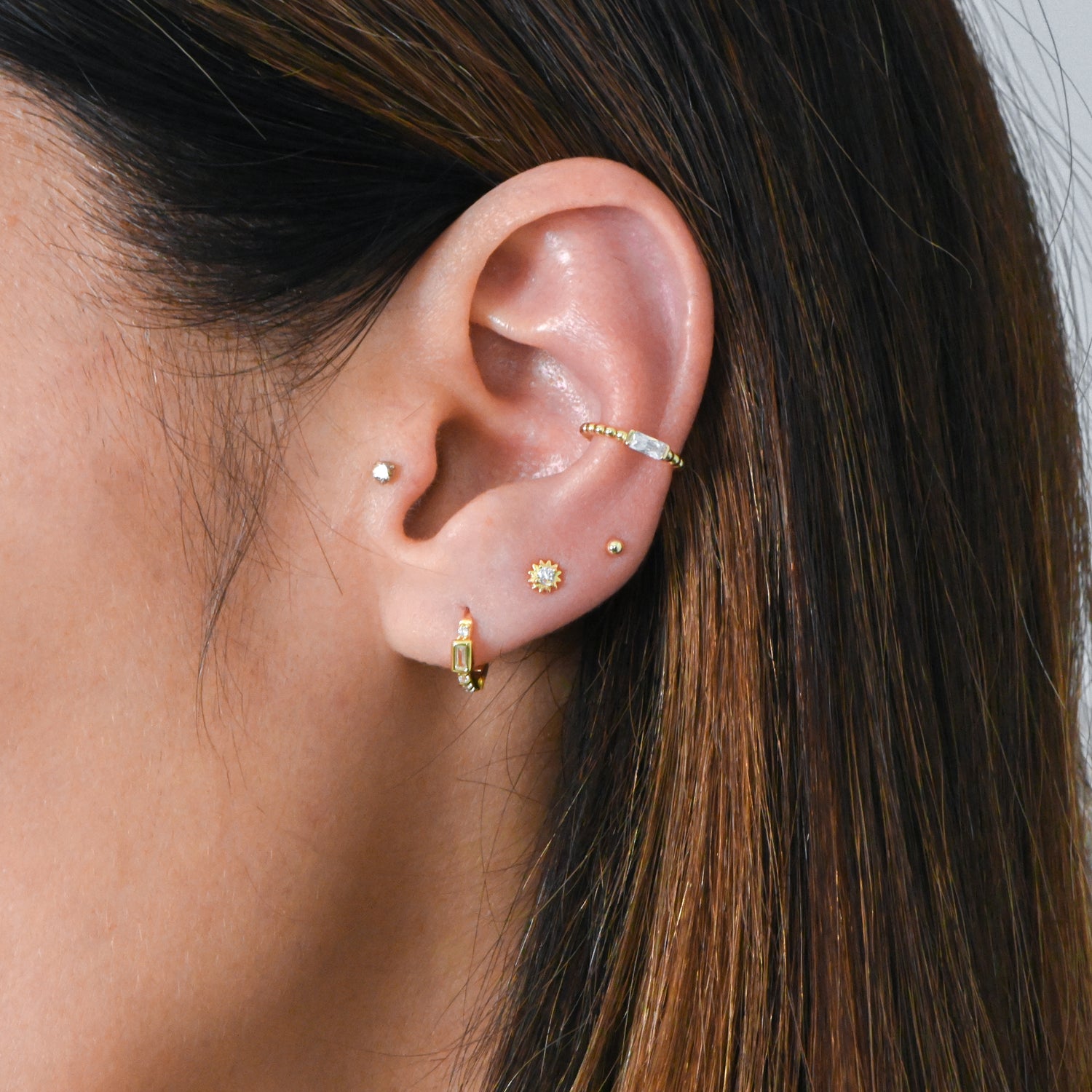 Tiny Sunburst CZ Studs