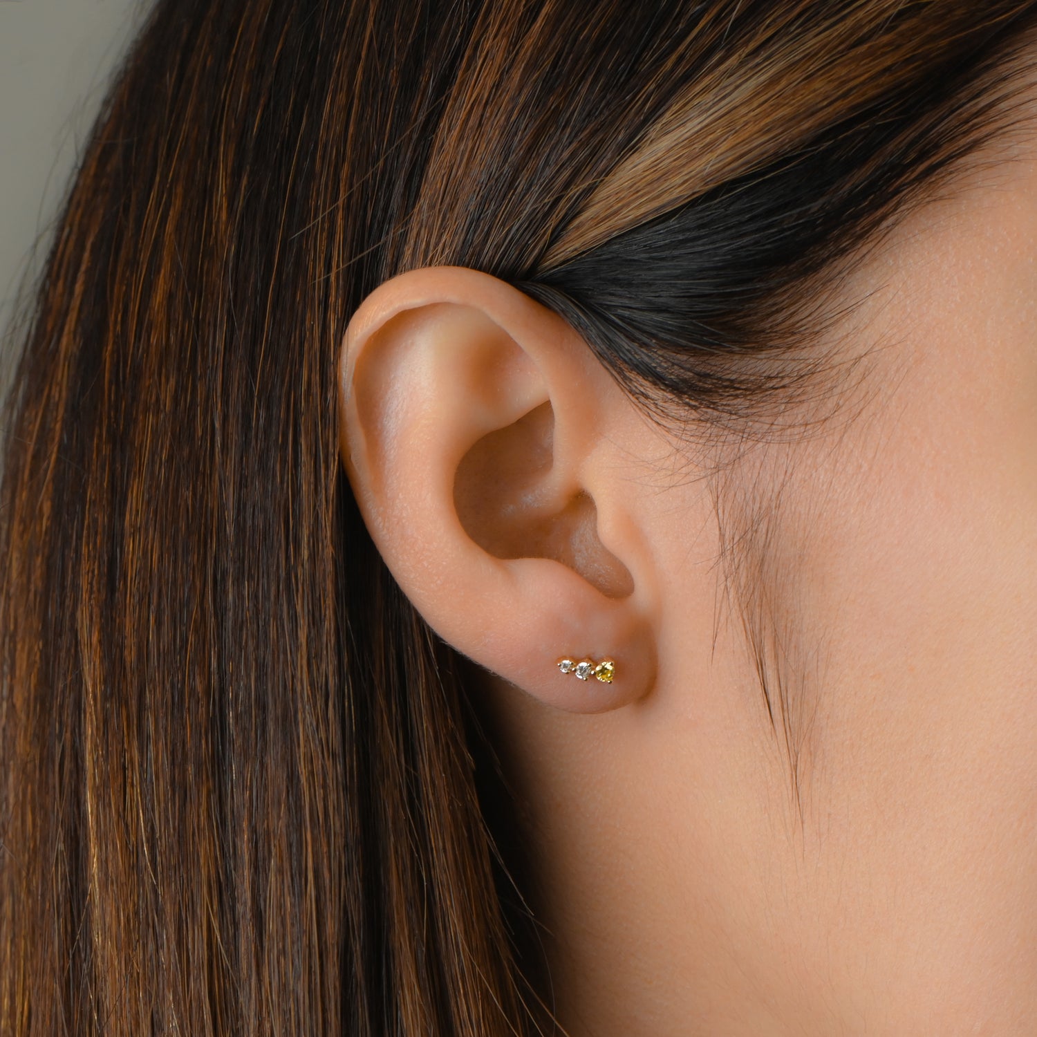 Yellow & Diamond Ear Climber