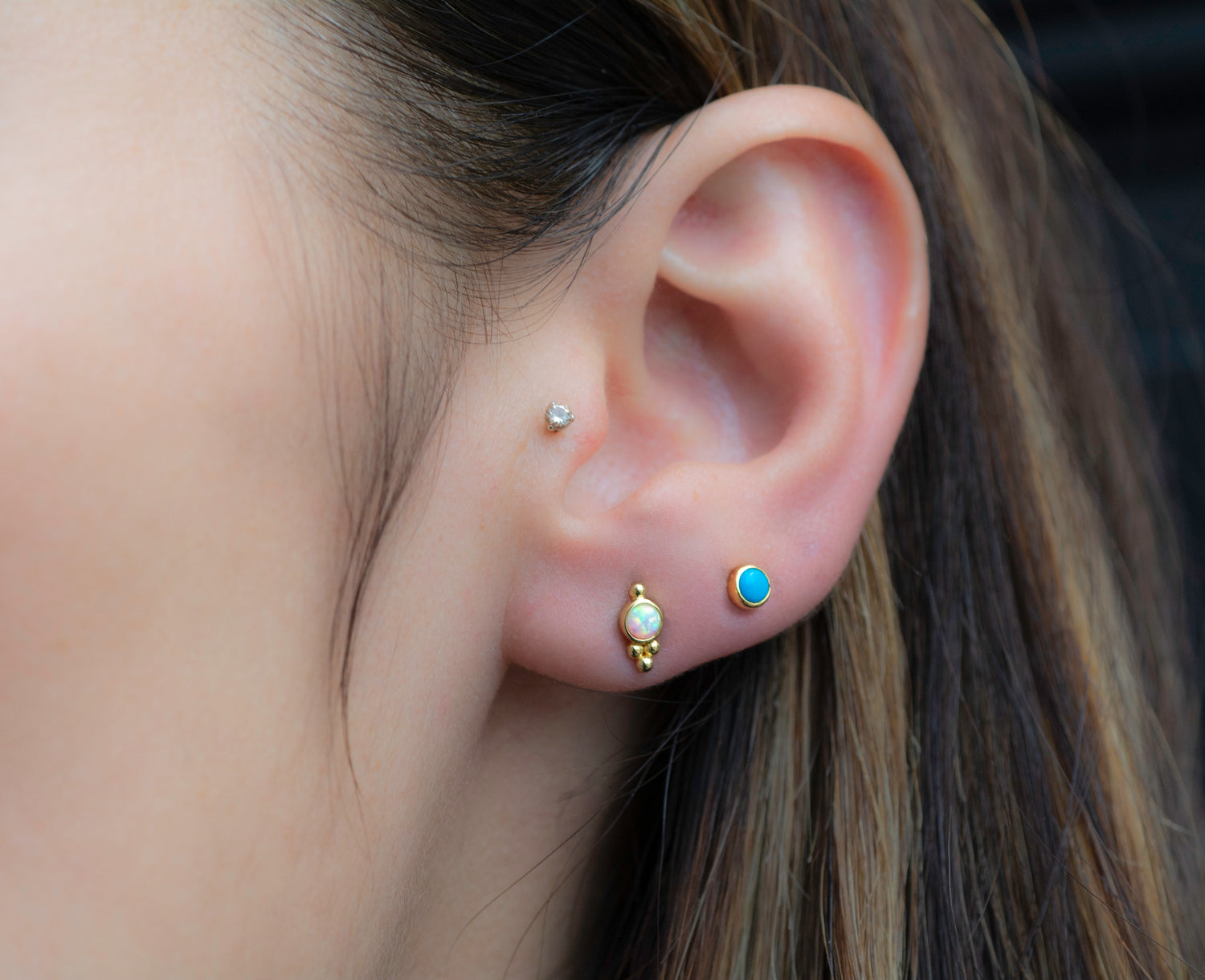 Embellished Opal Studs