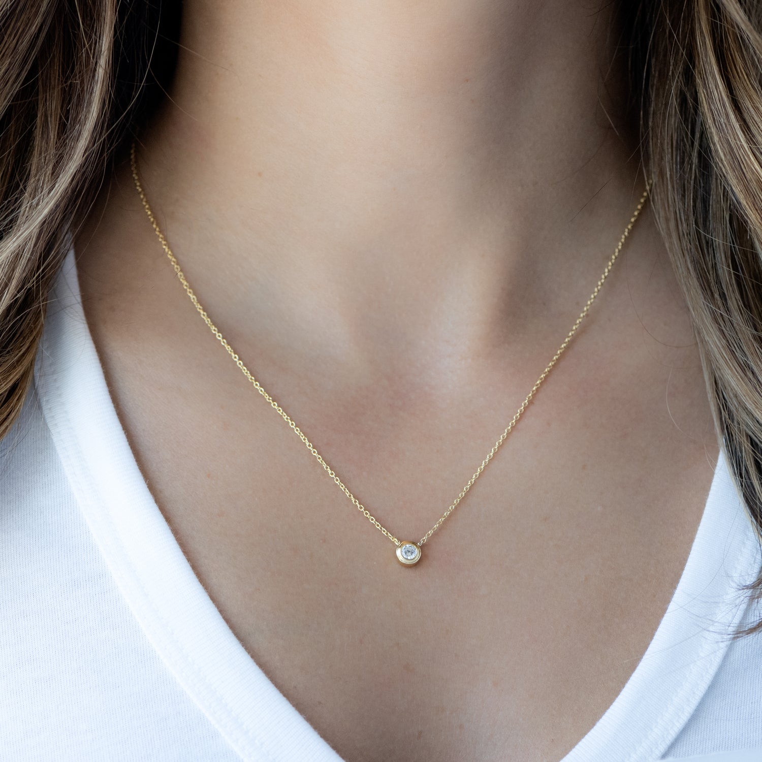 Tiny Bezel Necklace