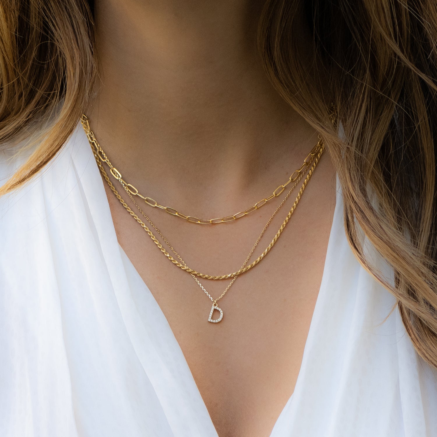 Studded Initial Necklace