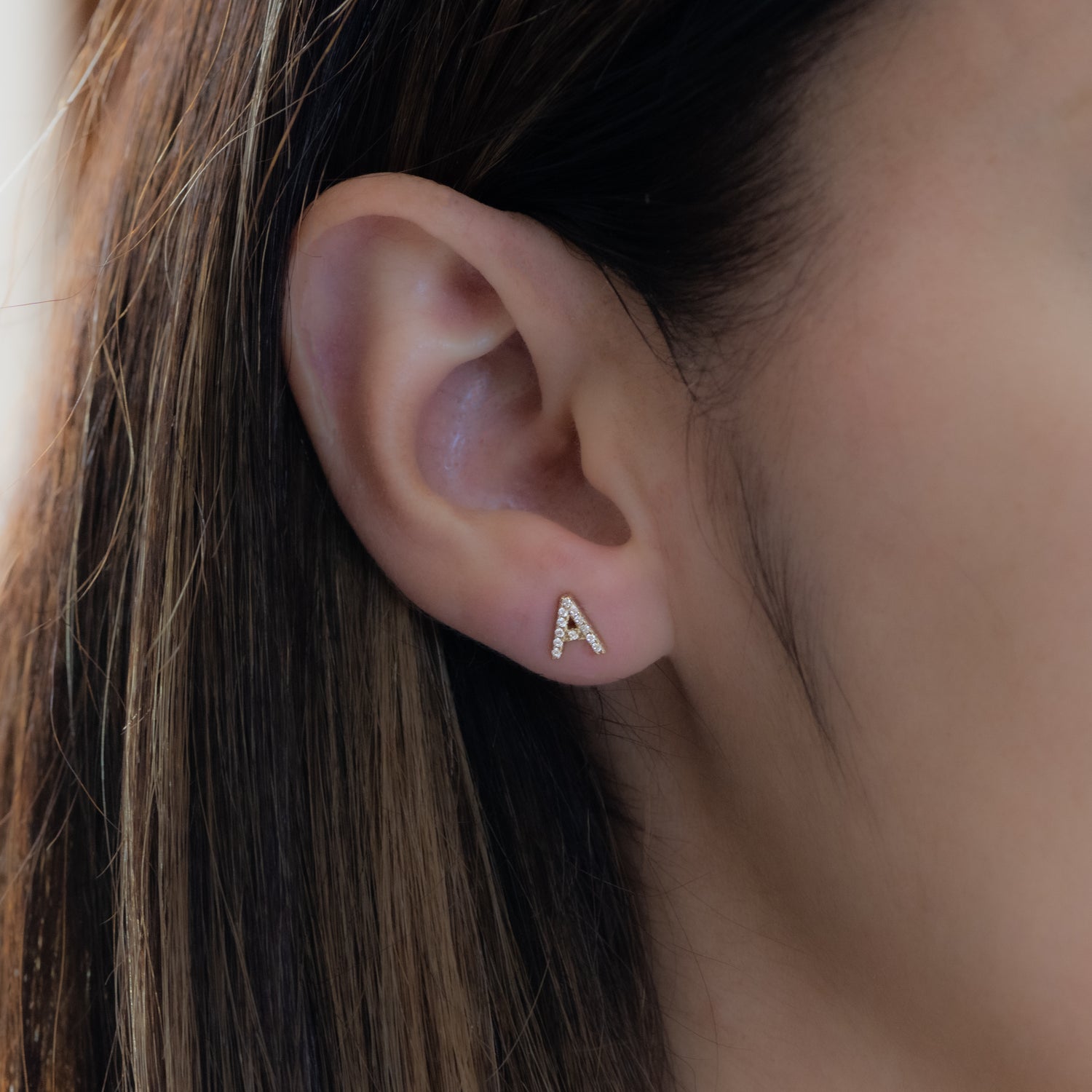 Pavé Initial Studs