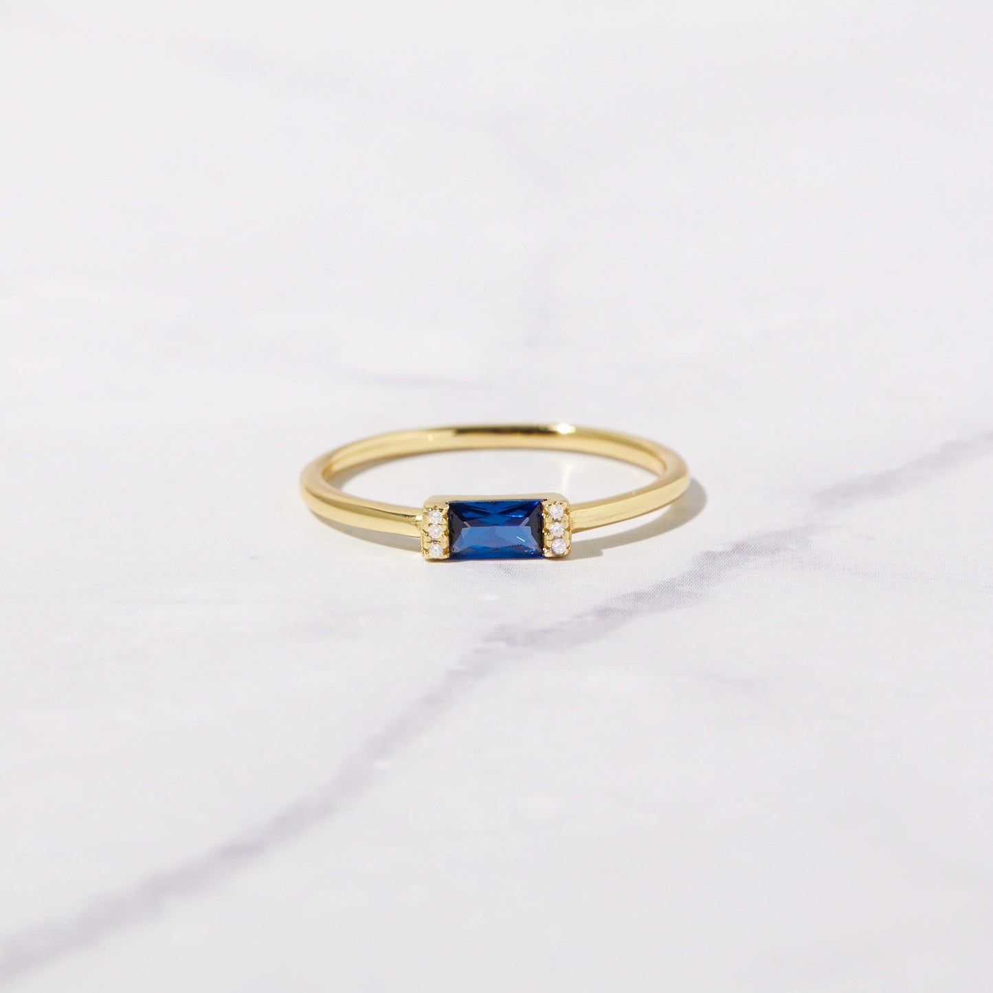 Sapphire Simple Baguette Ring