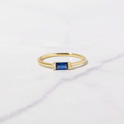 Sapphire Simple Baguette Ring