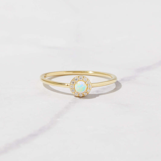 Solitaire Opal Ring