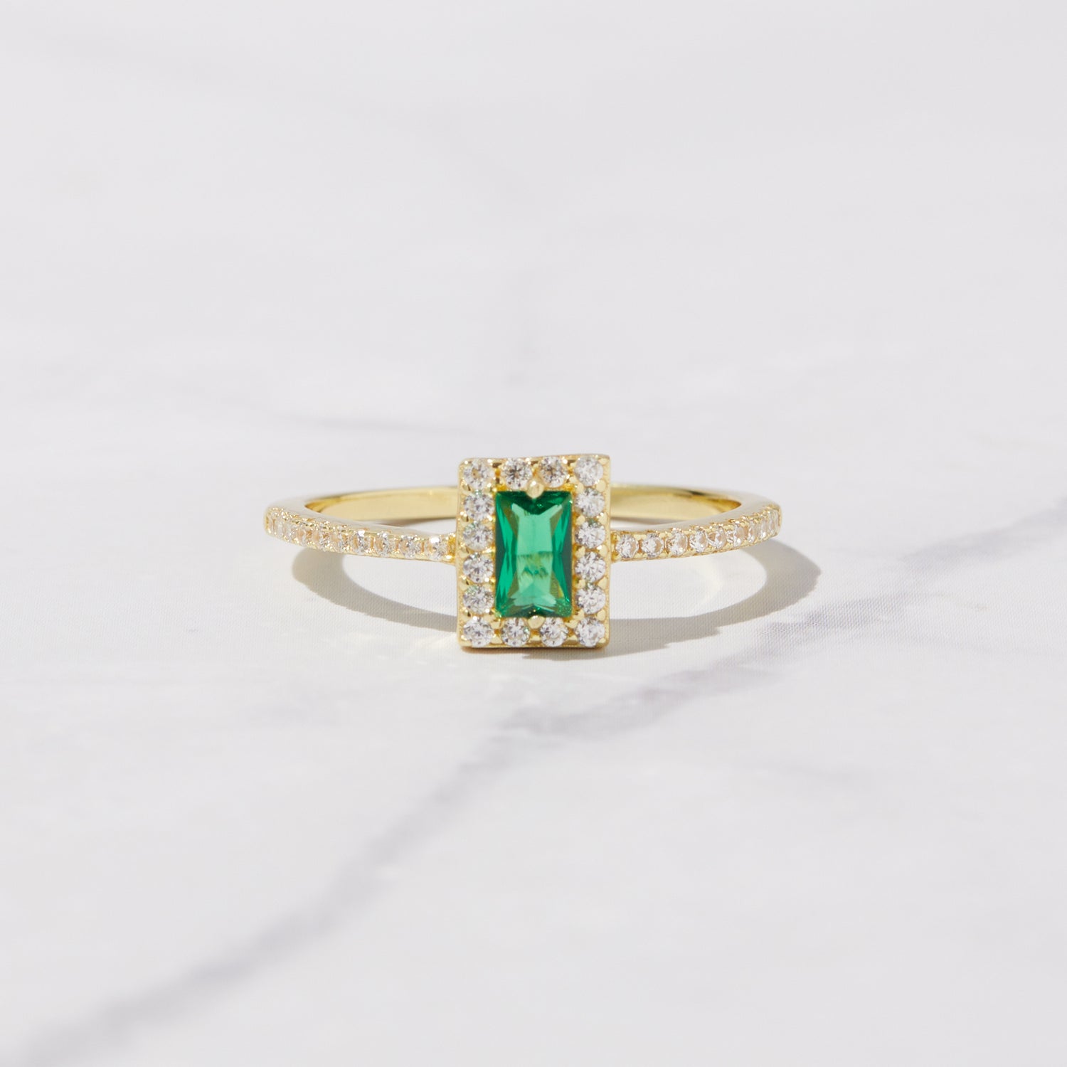 Emerald CZ Ring