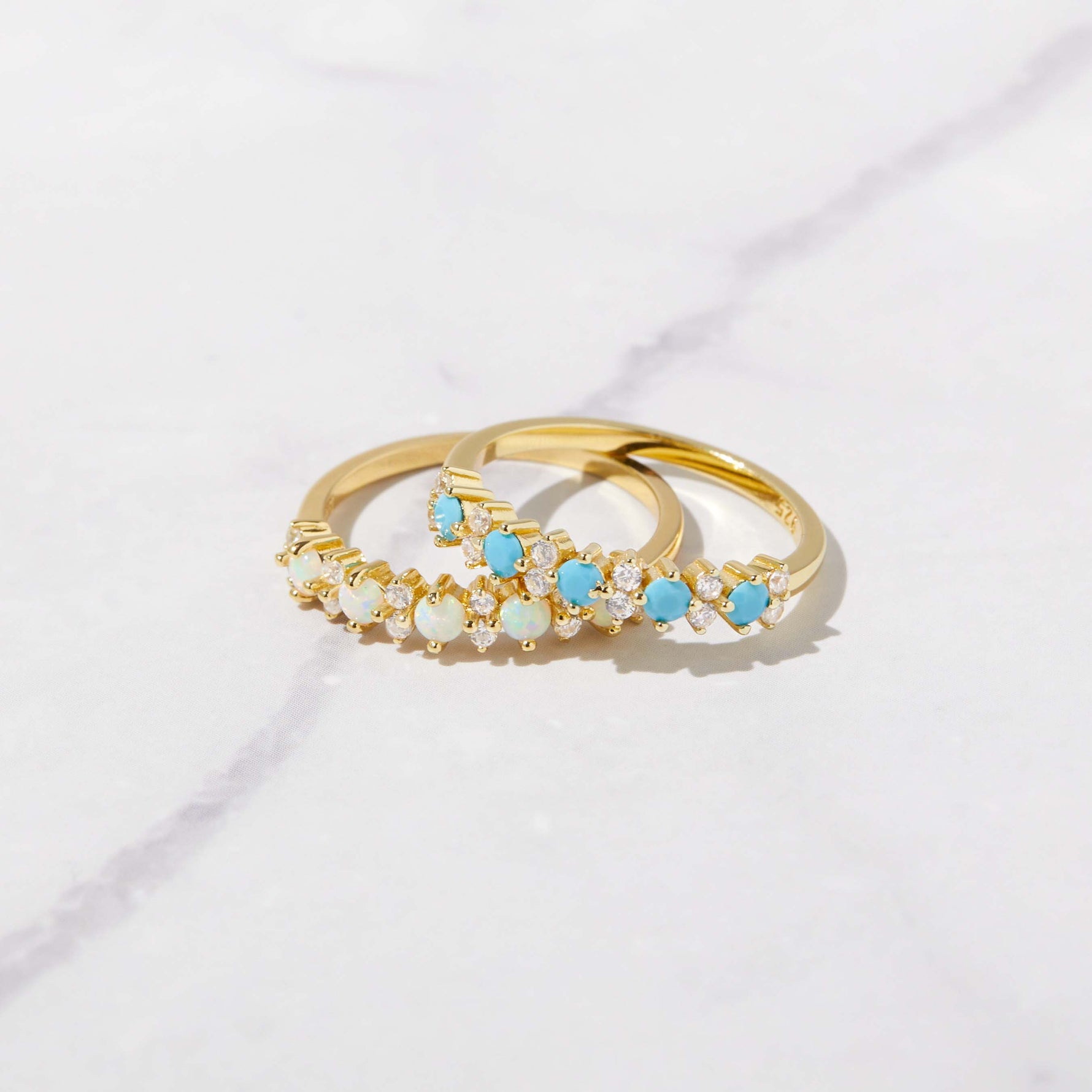 14K gold plated hypoallergenic turquoise ring