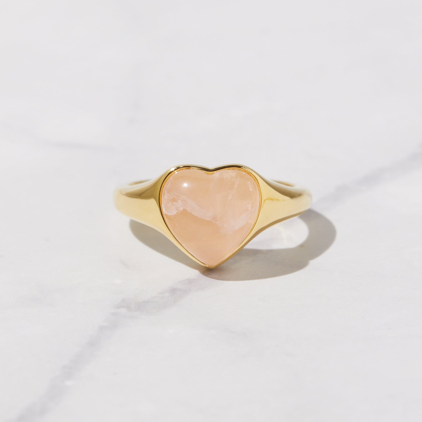 Rose Quartz Heart Ring