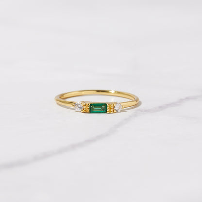 Emerald Baguette Ring