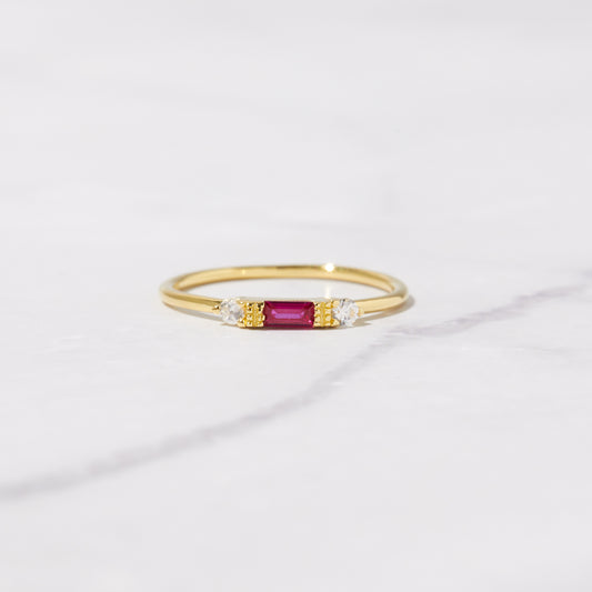 Ruby Baguette Ring