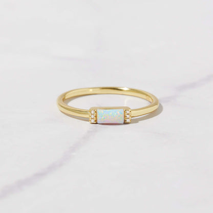 Opal Baguette Ring