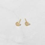 Gold diamond circle studs