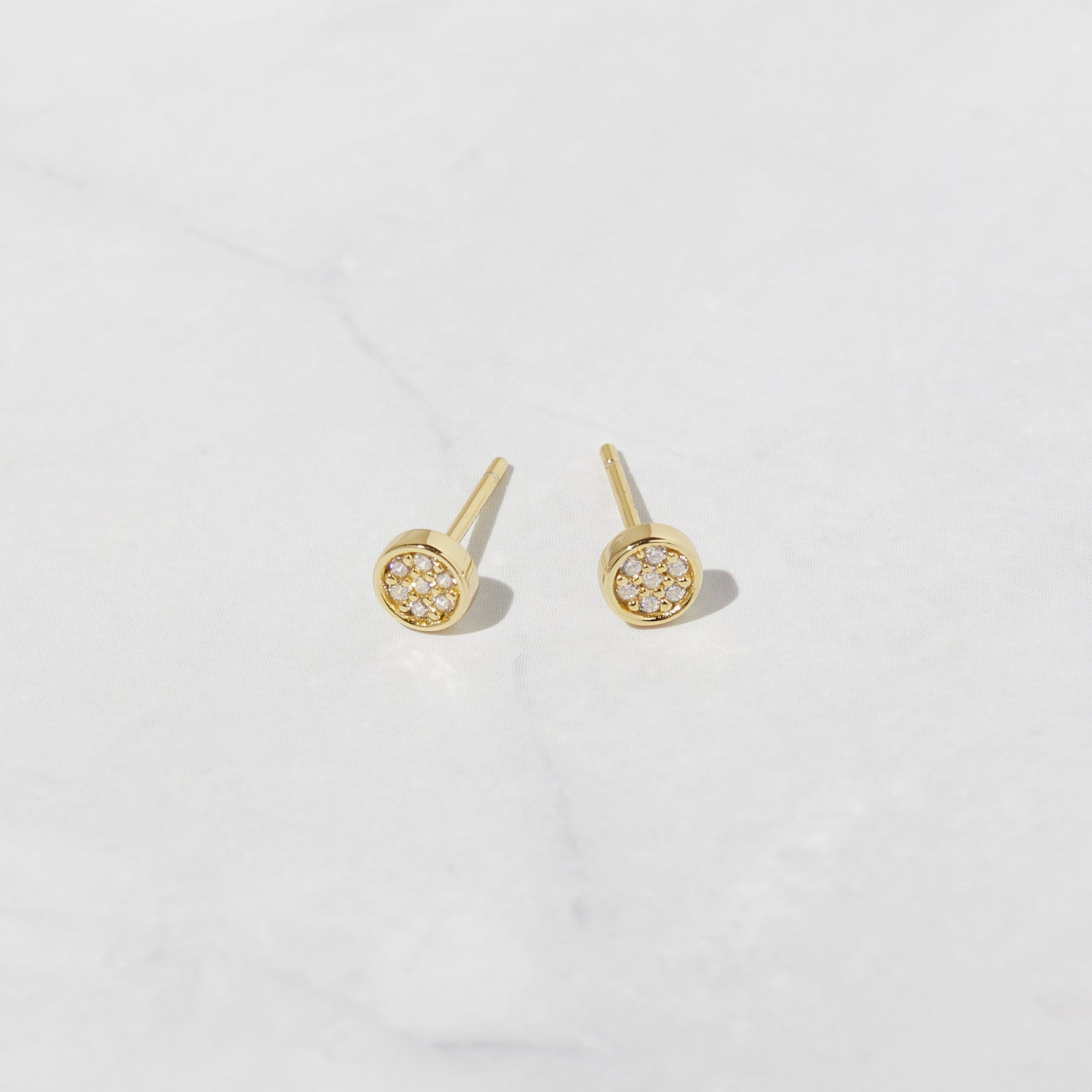 Gold diamond circle studs