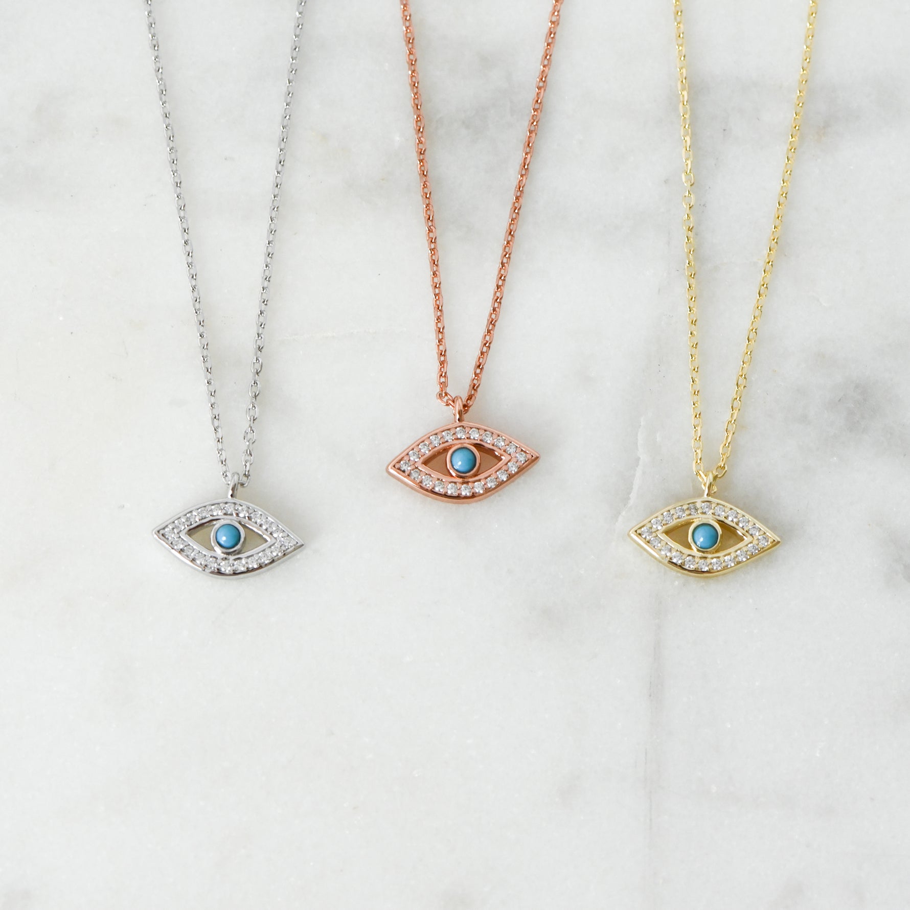 Evil eye turquoise pendant necklace. 