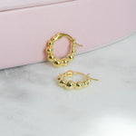Gold beaded hoop earrings