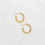 Chunky twisted gold hoop earrings