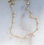 Gold pearl charm dainty chain anklet bracelet perfect for spicing up your summer look