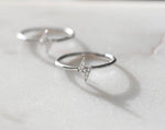 Sterling silver lightning bolt dainty ring. 