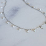 Silver pearl charm dainty chain anklet bracelet perfect for spicing up your summer look