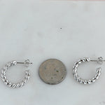 Thick spiral hoop earrings in sterling silver