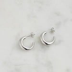 Trendy sterling silver chunky hoops