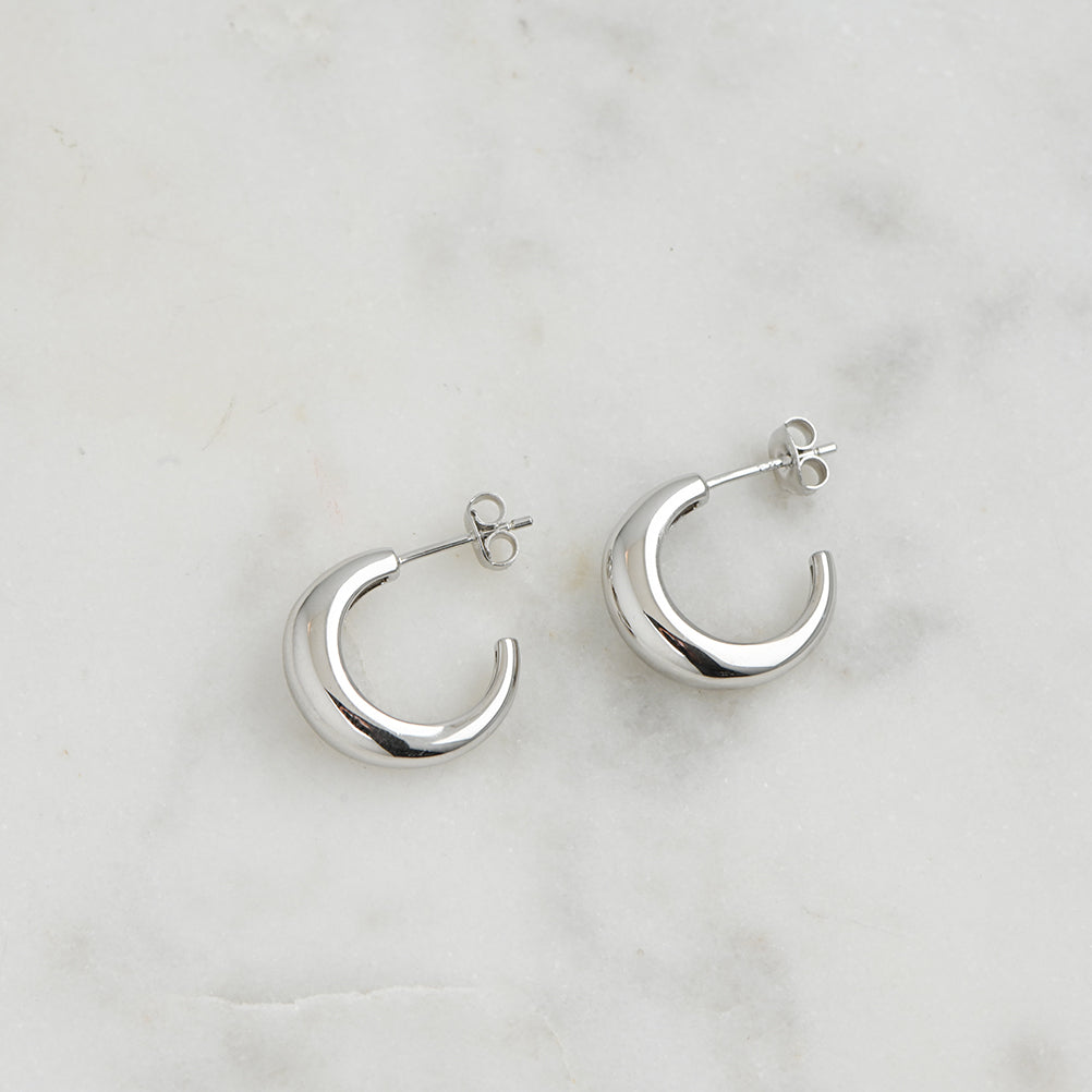 Trendy sterling silver chunky hoops