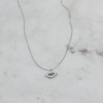 Sterling silver evil eye turquoise necklace. 