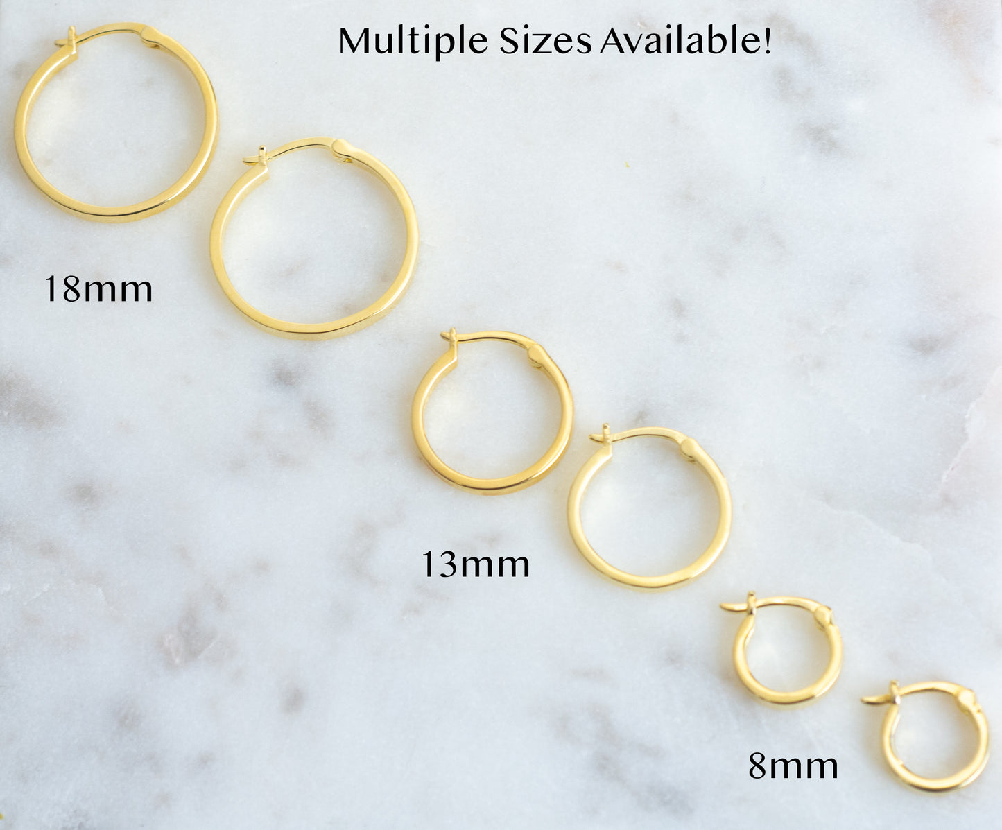 8mm Small Flat Hoops